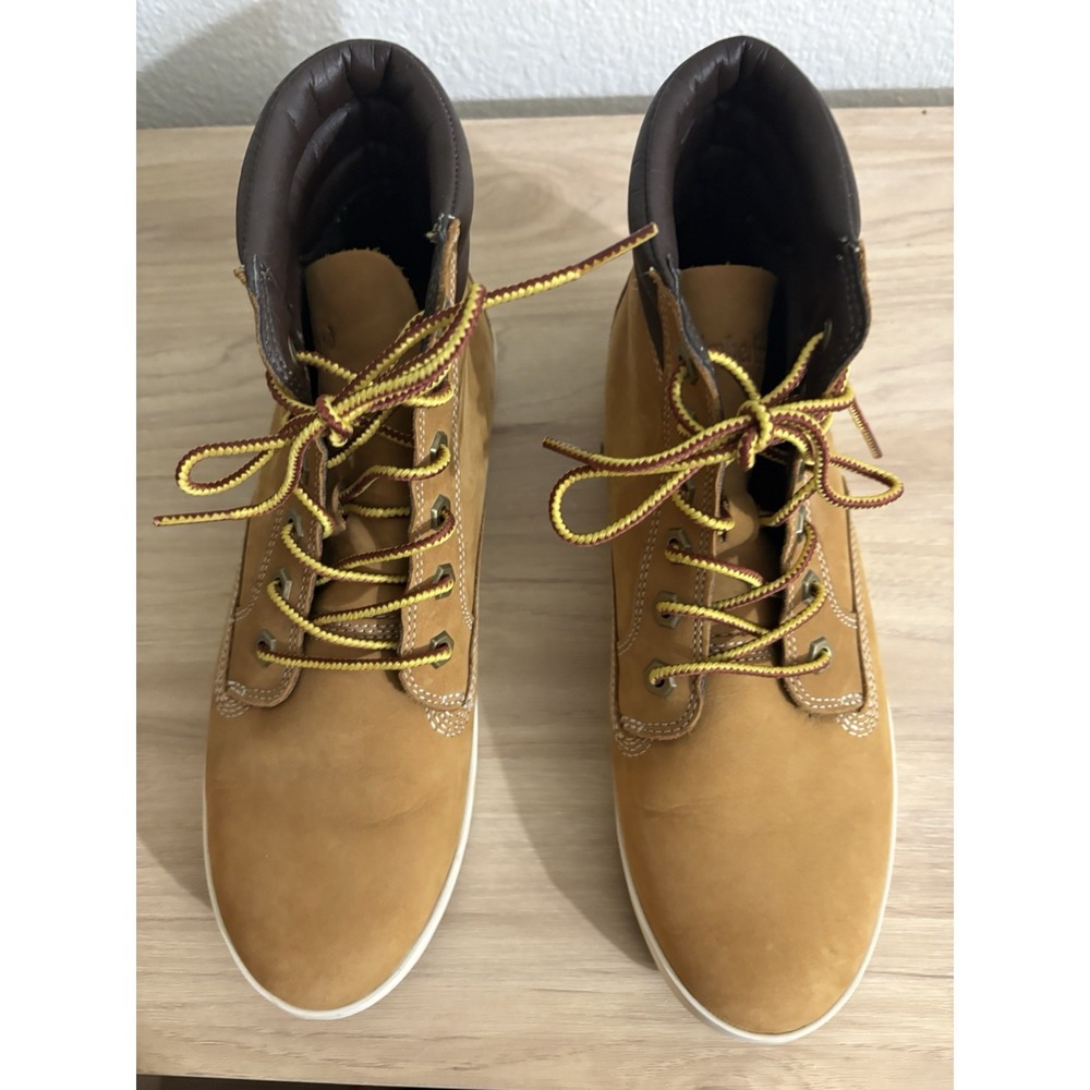 Timberland Brown Leather Ankle Boots Women's Lace Up Ortholite Casual